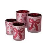 Windlicht Boucle 2fs.pink/rot 10,2x9cm